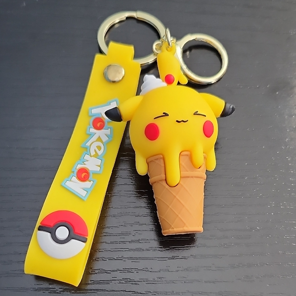 Pokemon Pikachu Ice Cream Keychain - Yellow - Picture 1 of 4